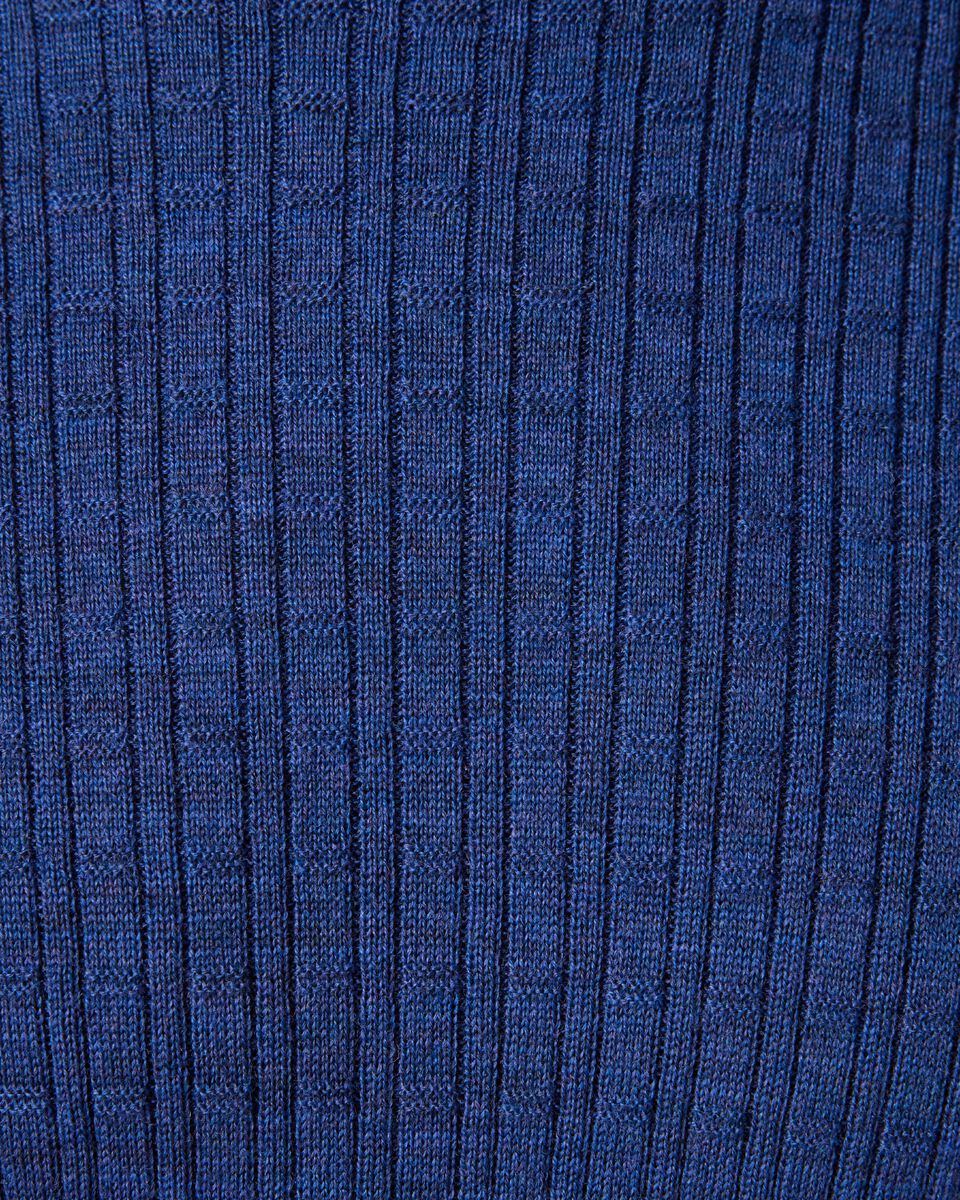 Merino Wool Long Sleeve Crew Knit, Denim, hi-res
